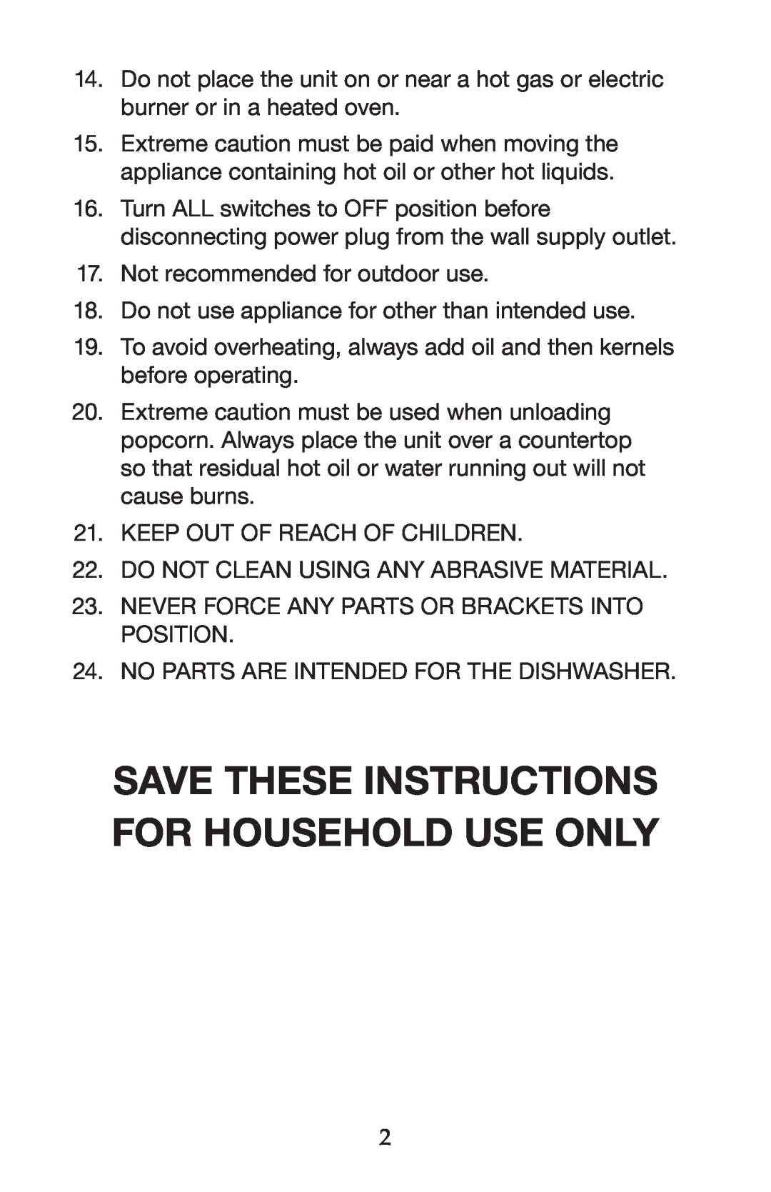 Waring WPM40 manual Save These Instructions For Household Use Only 