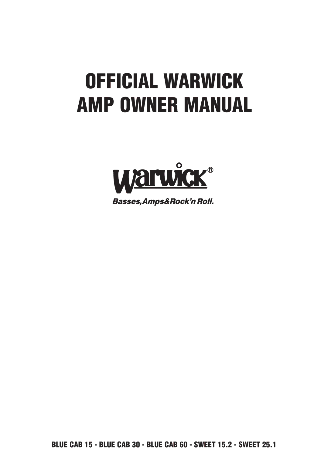 Warwick 25.1, 15.2 owner manual Official Warwick AMP Owner Manual 