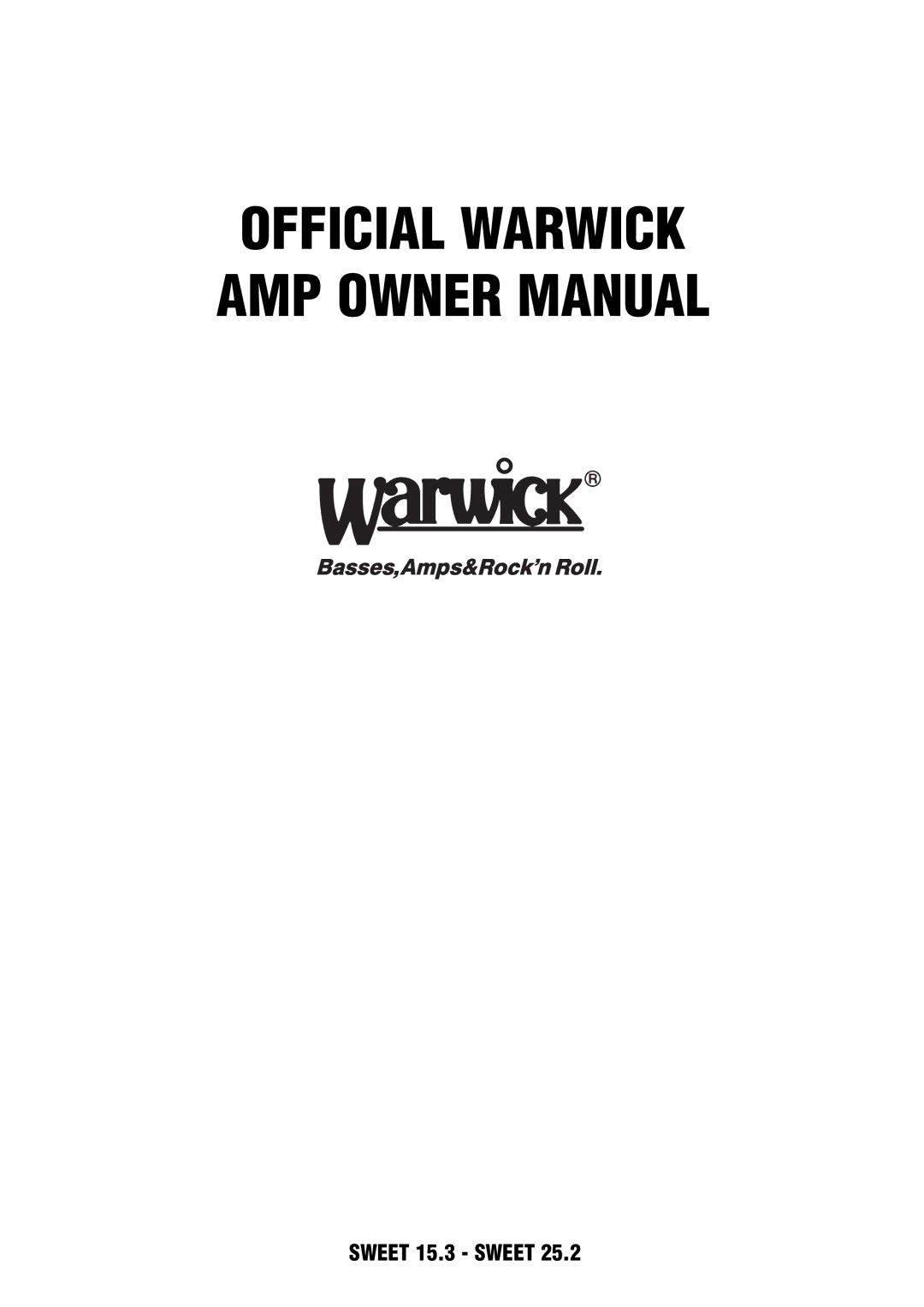 Warwick 25.2, 15.3 owner manual Official Warwick AMP Owner Manual 