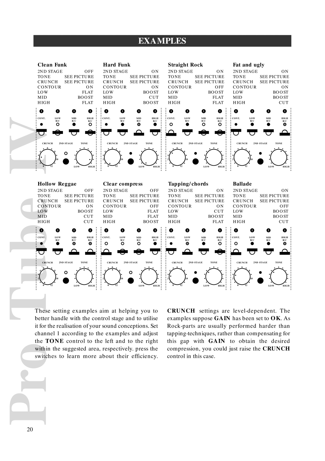 Warwick AMPs owner manual Examples, Clean Funk Hard Funk 