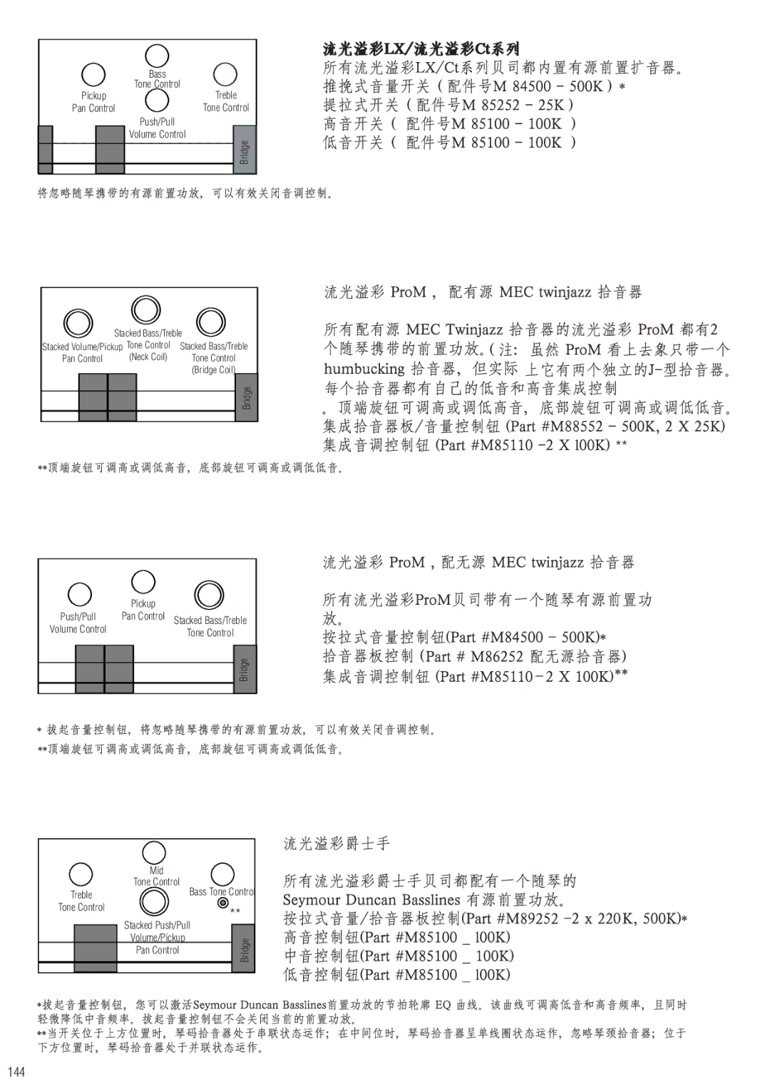 Warwick Bass owner manual 144, Volume Control Bridge 