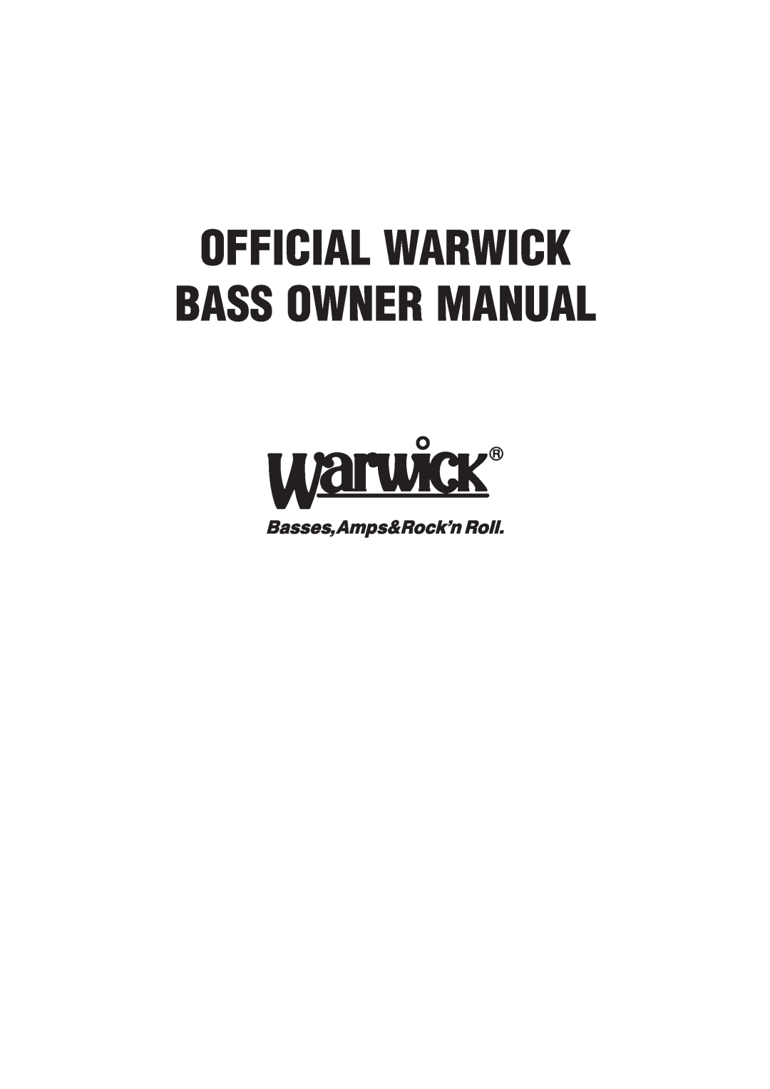 Warwick Bass owner manual 