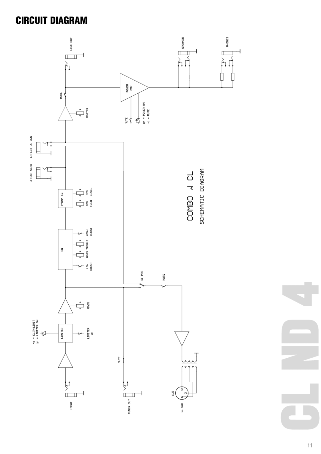 Warwick CL / CCL owner manual Cl Nd, Circuit Diagram 