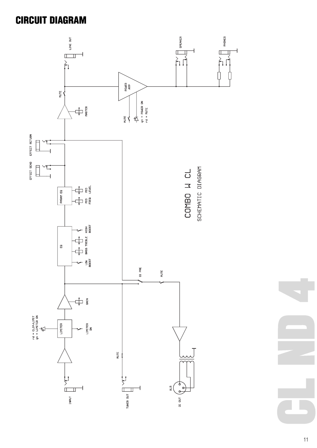 Warwick CL / CCL owner manual Cl Nd, Circuit Diagram 