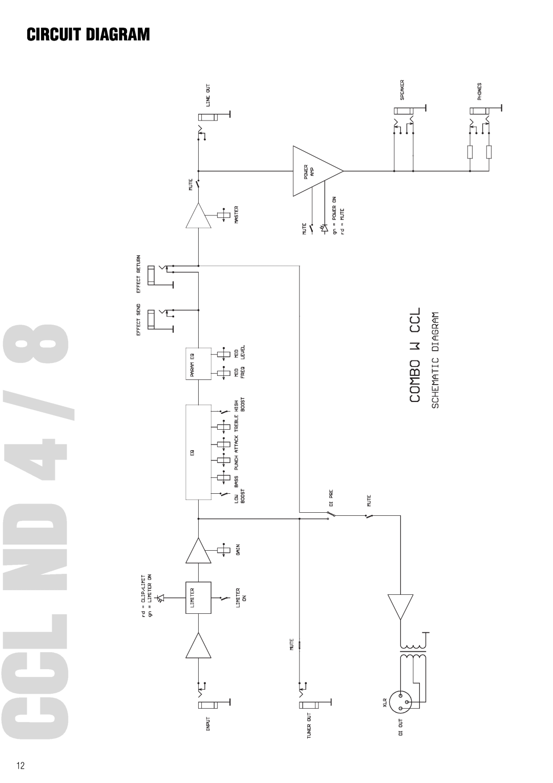 Warwick CL / CCL owner manual Ccl Nd, Circuit Diagram 
