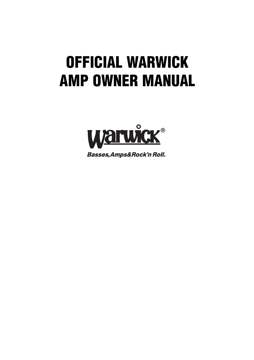 Warwick Quad IV owner manual Official Warwick AMP Owner Manual 