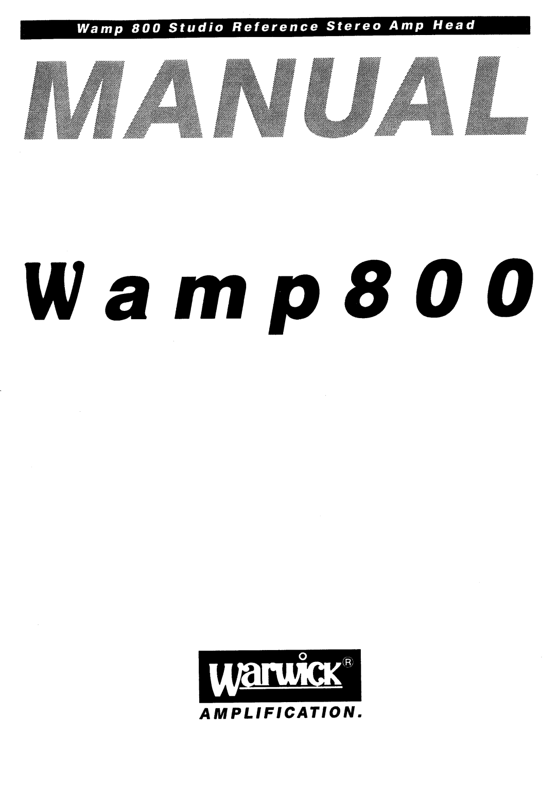 Warwick Wamp 800 manual 