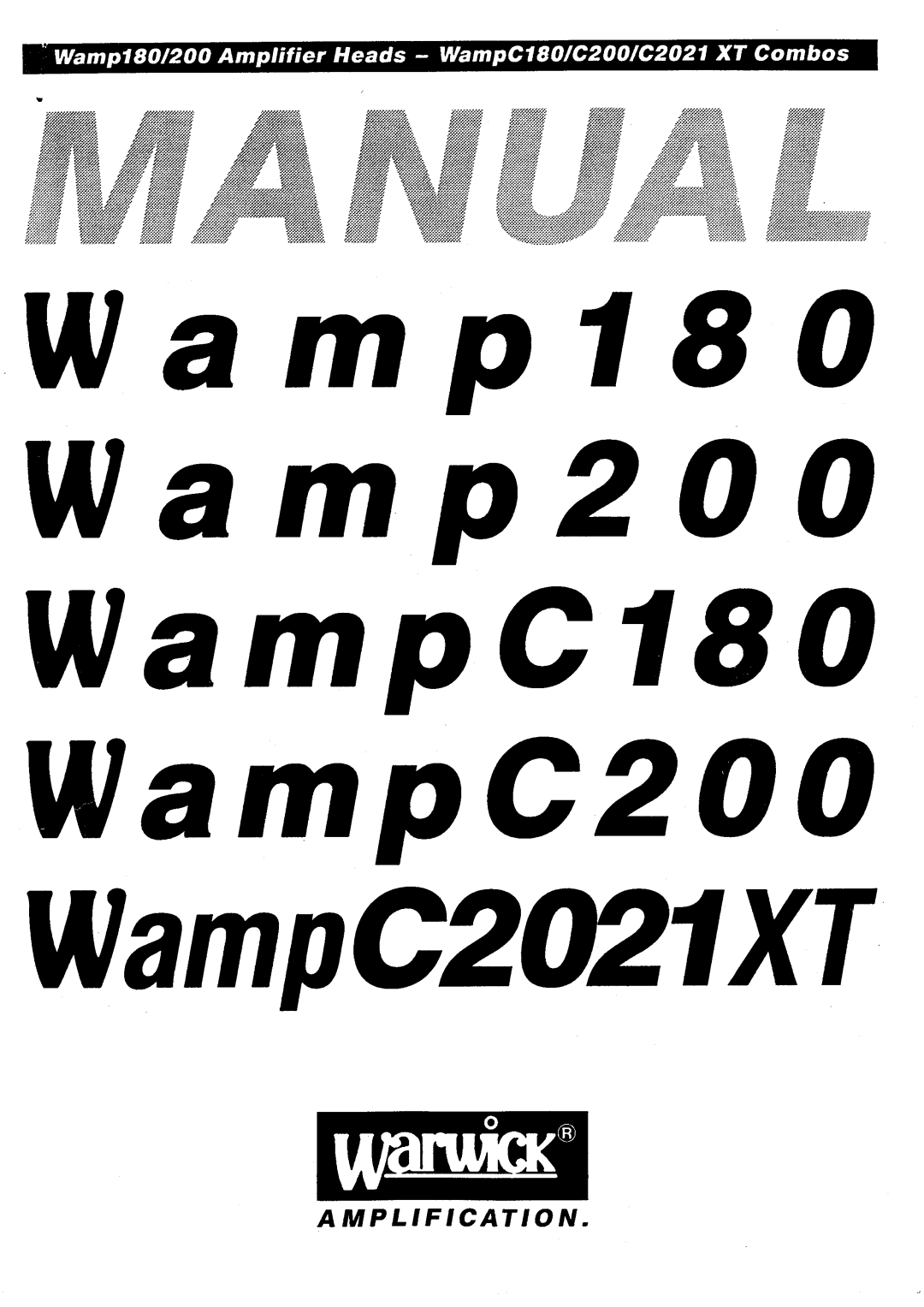 Warwick Wamp C2021, Wamp C180, Wamp C200 manual 