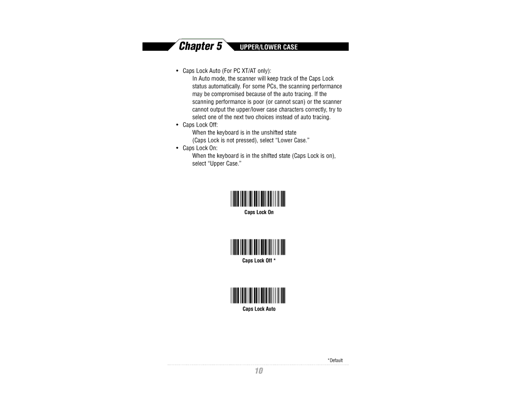 Wasp Bar Code CCD Scanner manual UPPER/LOWER Case 