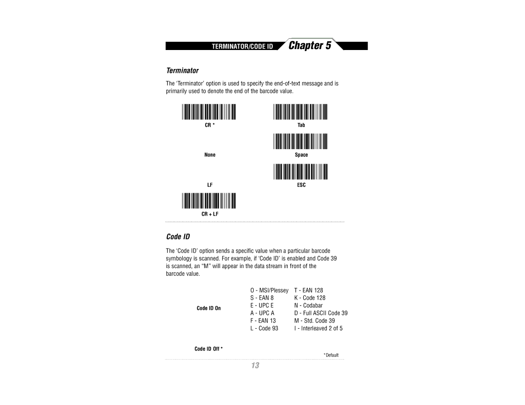 Wasp Bar Code CCD Scanner manual Terminator 