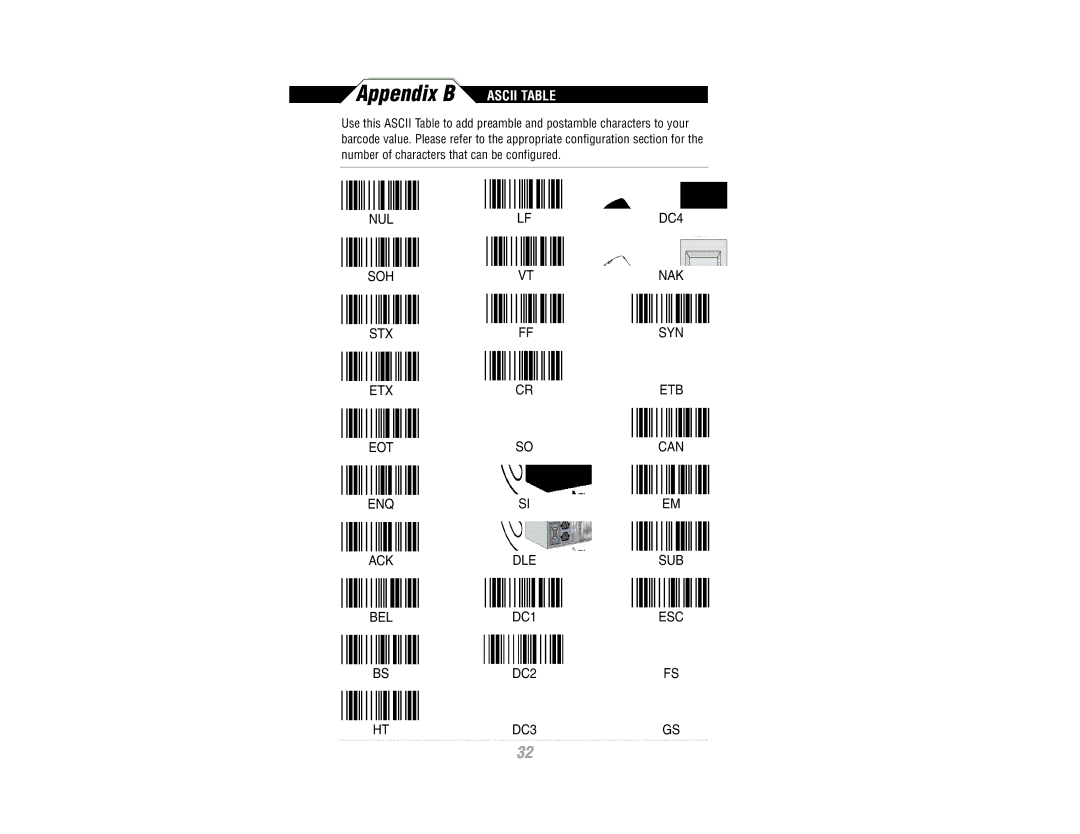 Wasp Bar Code CCD Scanner manual Appendix B 