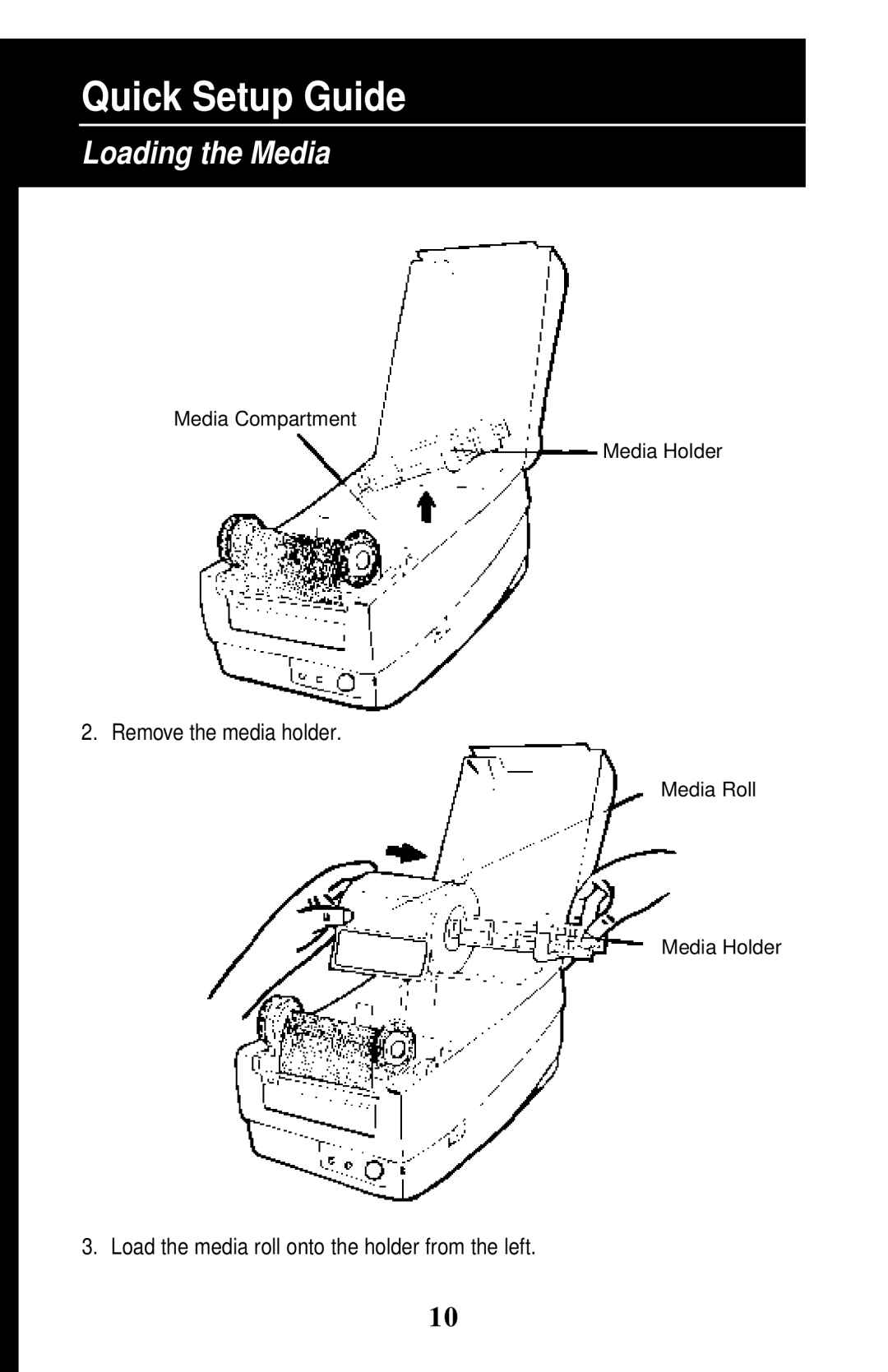 Wasp Bar Code W-300 manual Remove the media holder 