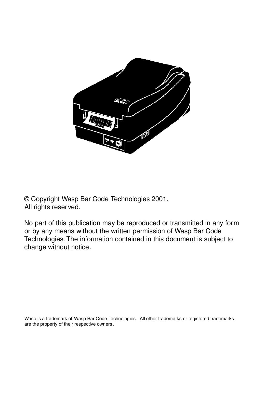 Wasp Bar Code W-300 manual 