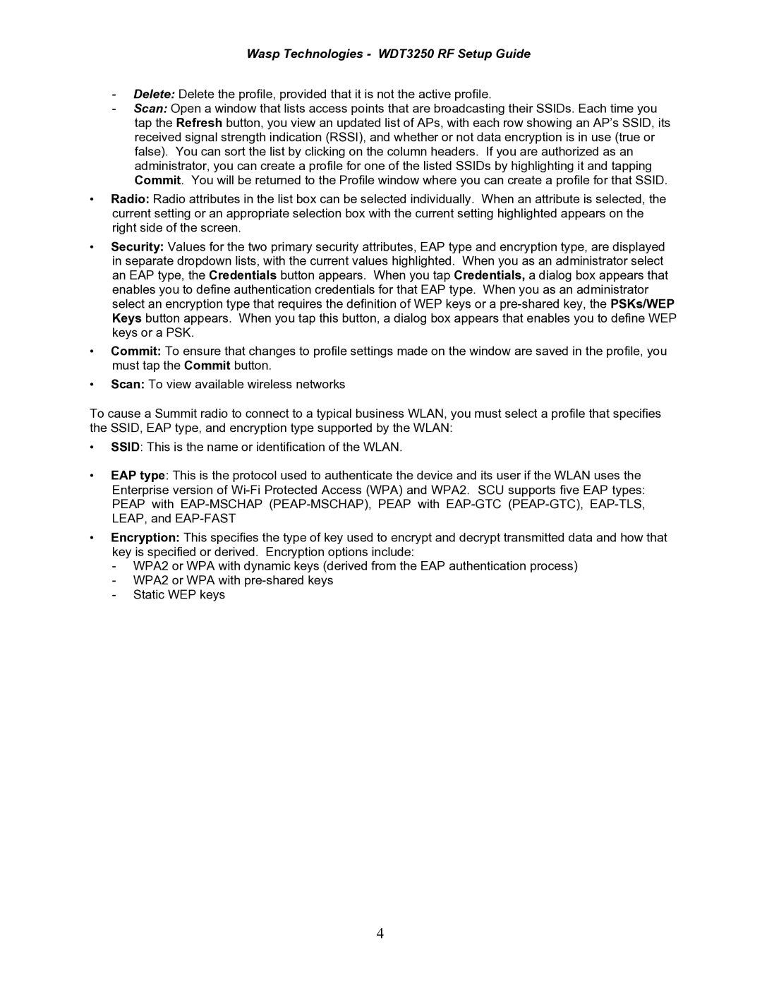 Wasp Bar Code setup guide Wasp Technologies WDT3250 RF Setup Guide 