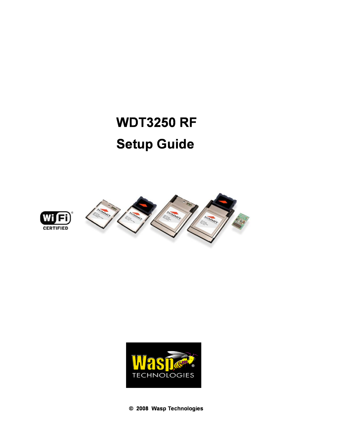 Wasp Bar Code setup guide WDT3250 RF Setup Guide, Wasp Technologies 