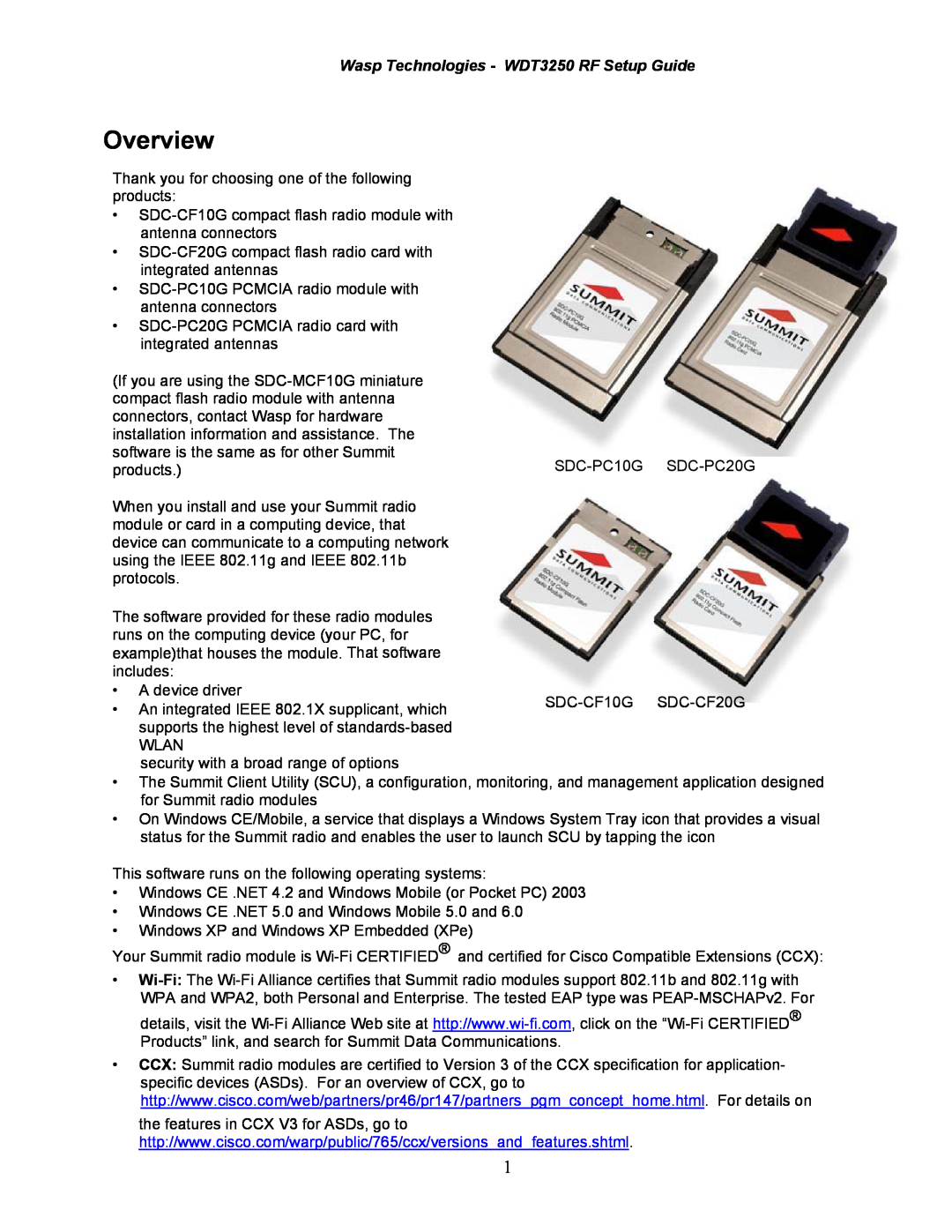 Wasp Bar Code setup guide Overview, Wasp Technologies - WDT3250 RF Setup Guide 
