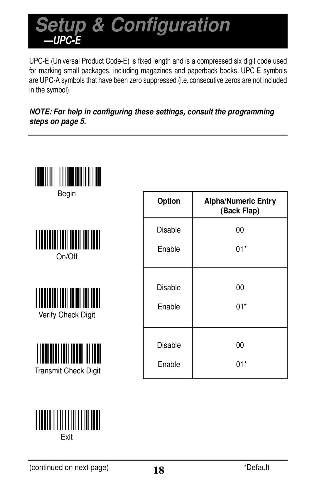 Wasp Bar Code WLP 4170 CCD manual Upc-E 