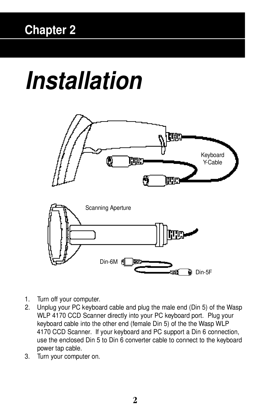 Wasp Bar Code WLP 4170 CCD manual Installation 