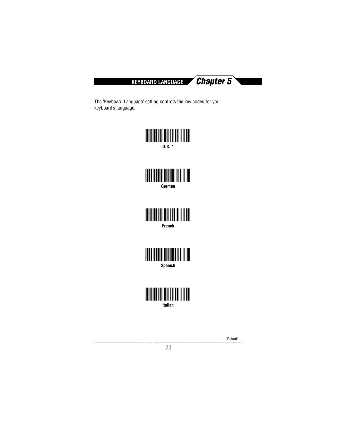 Wasp Bar Code WLR8900 Series manual Keyboard Language 