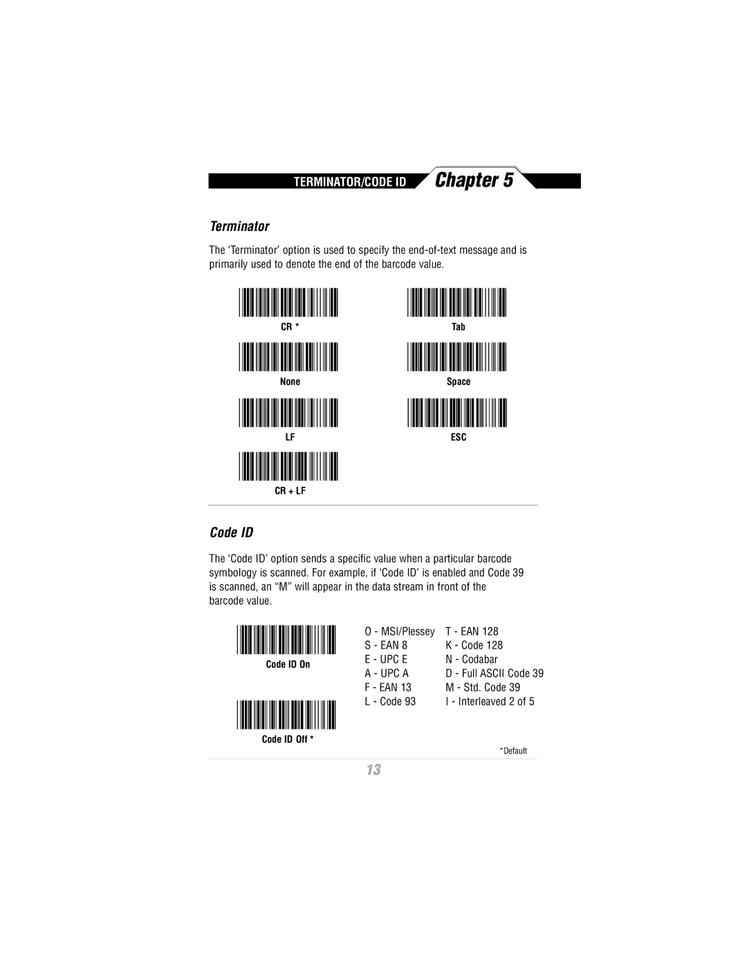 Wasp Bar Code WLR8900 Series manual Terminator 