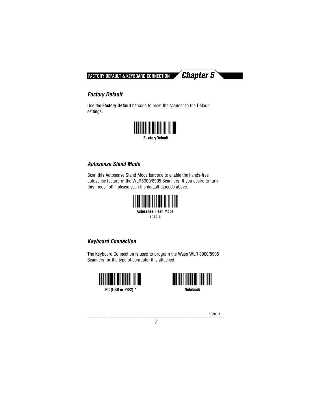 Wasp Bar Code WLR8900 Series manual Chapter 