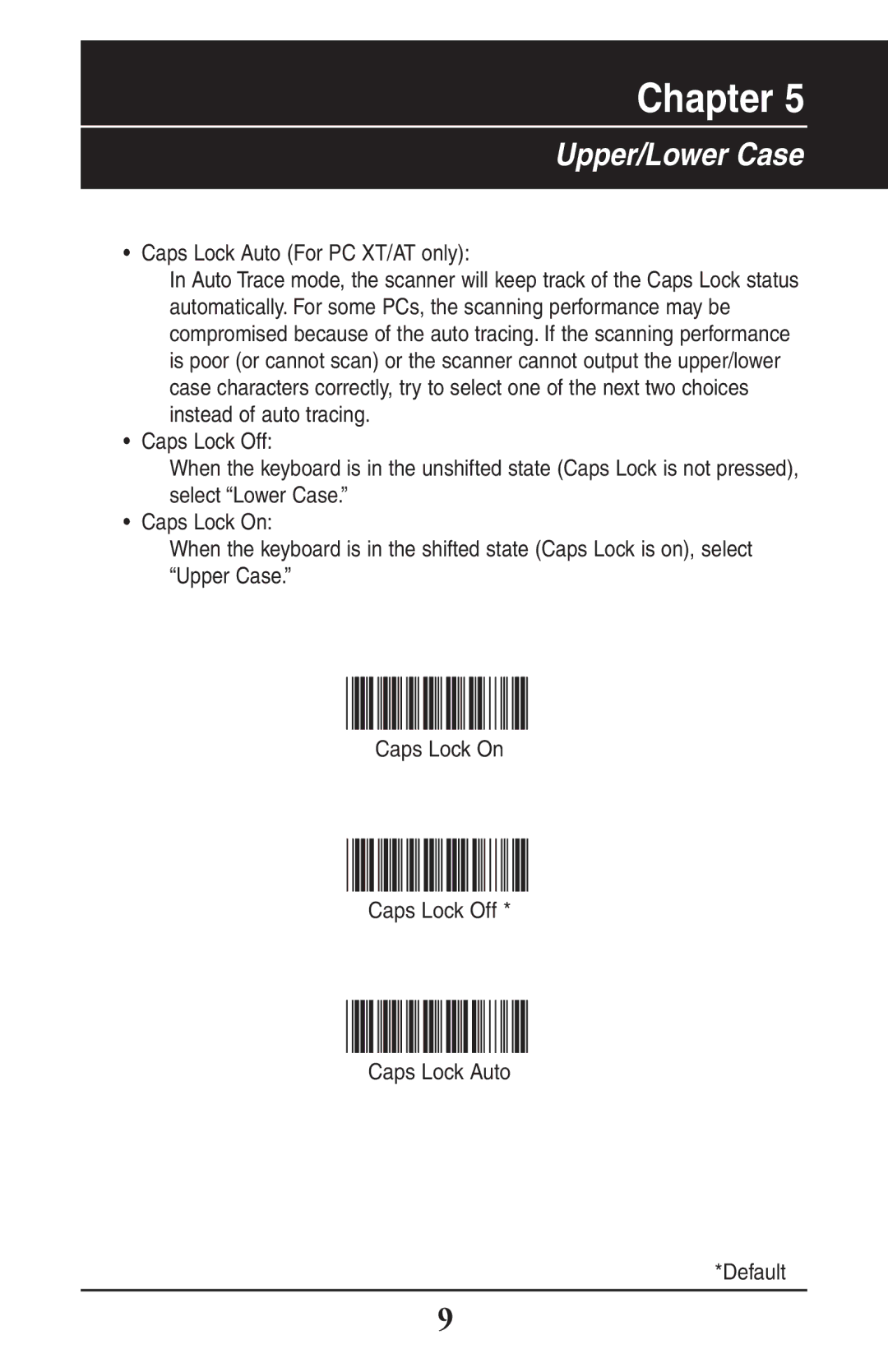 Wasp Bar Code WLR8900 manual Upper/Lower Case 