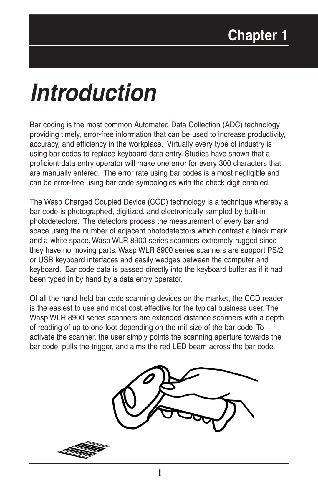 Wasp Bar Code WLR8900 manual Introduction 