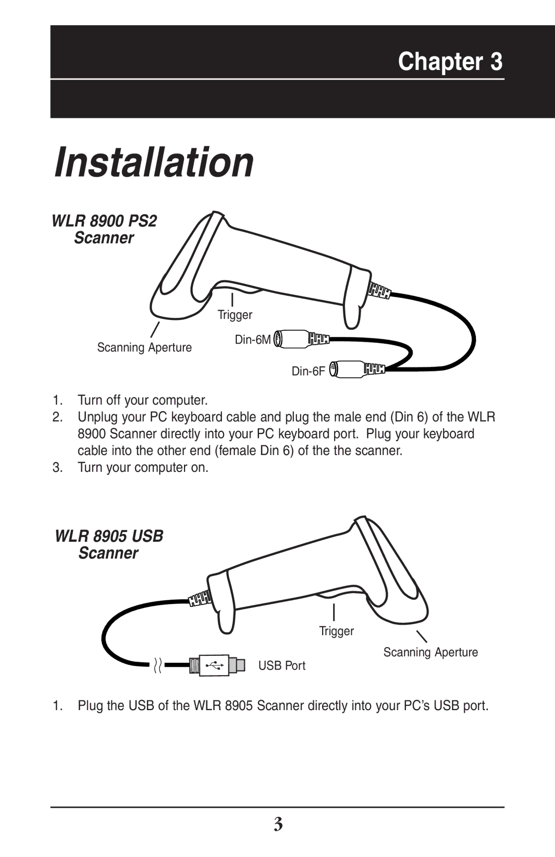 Wasp Bar Code WLR8900 manual Installation 