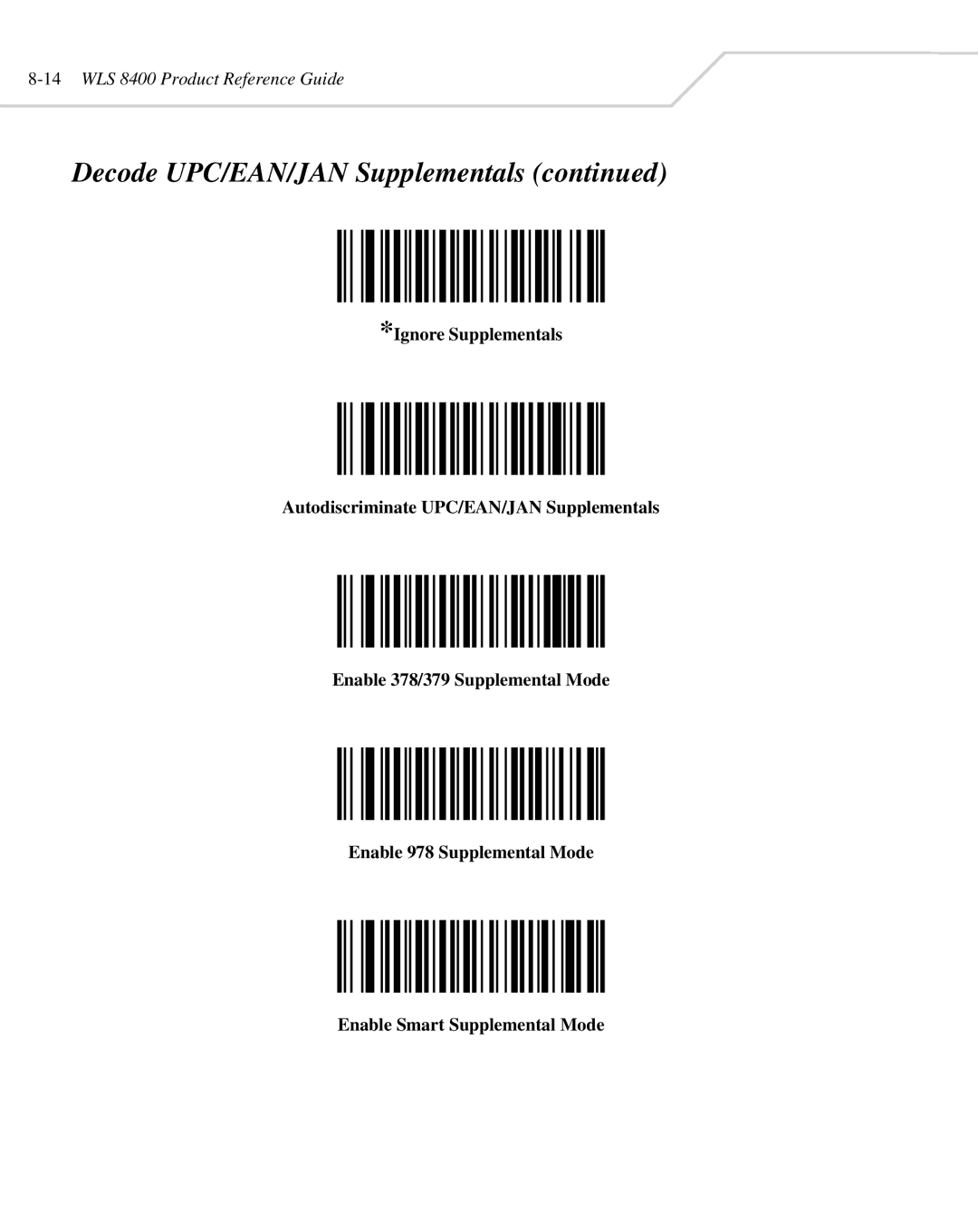 Wasp Bar Code WLS 8400 ER, WLS 8400 FZ manual 14WLS 8400 Product Reference Guide 