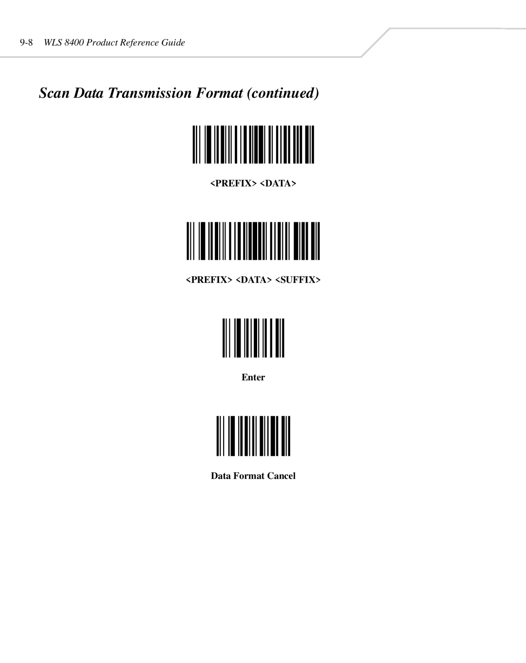 Wasp Bar Code WLS 8400 ER, WLS 8400 FZ manual Enter Data Format Cancel 