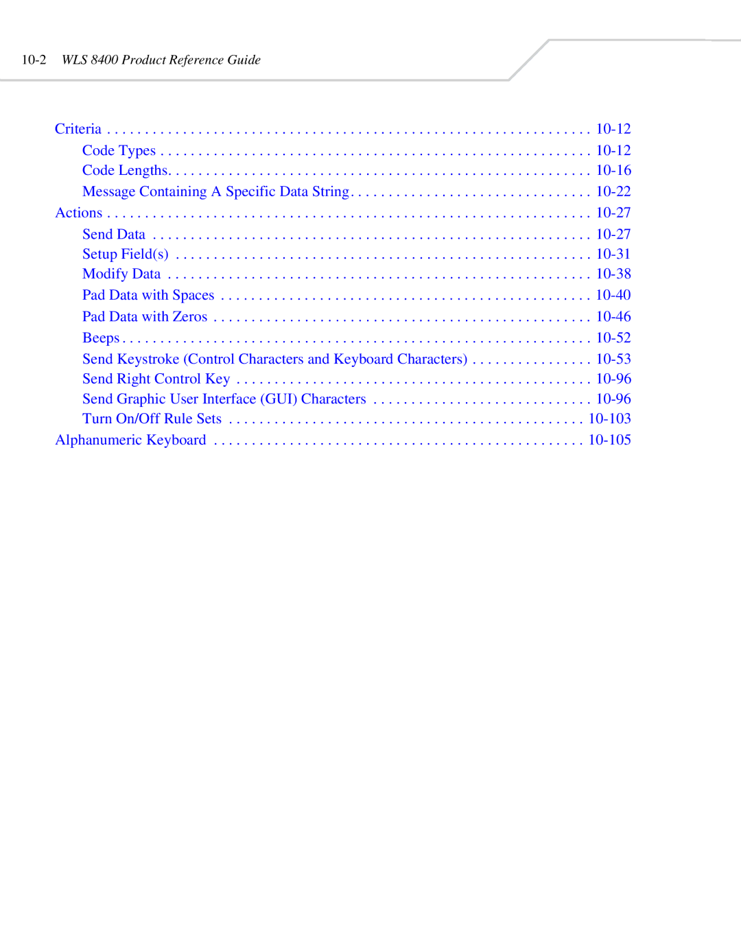 Wasp Bar Code WLS 8400 ER, WLS 8400 FZ manual 10-2WLS 8400 Product Reference Guide 