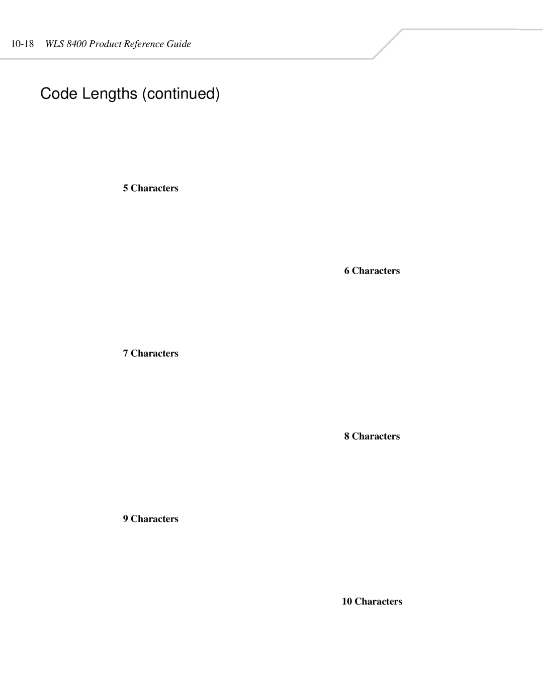 Wasp Bar Code WLS 8400 ER, WLS 8400 FZ manual 10-18WLS 8400 Product Reference Guide 