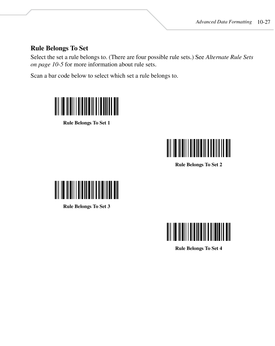 Wasp Bar Code WLS 8400 FZ, WLS 8400 ER manual Rule Belongs To Set 