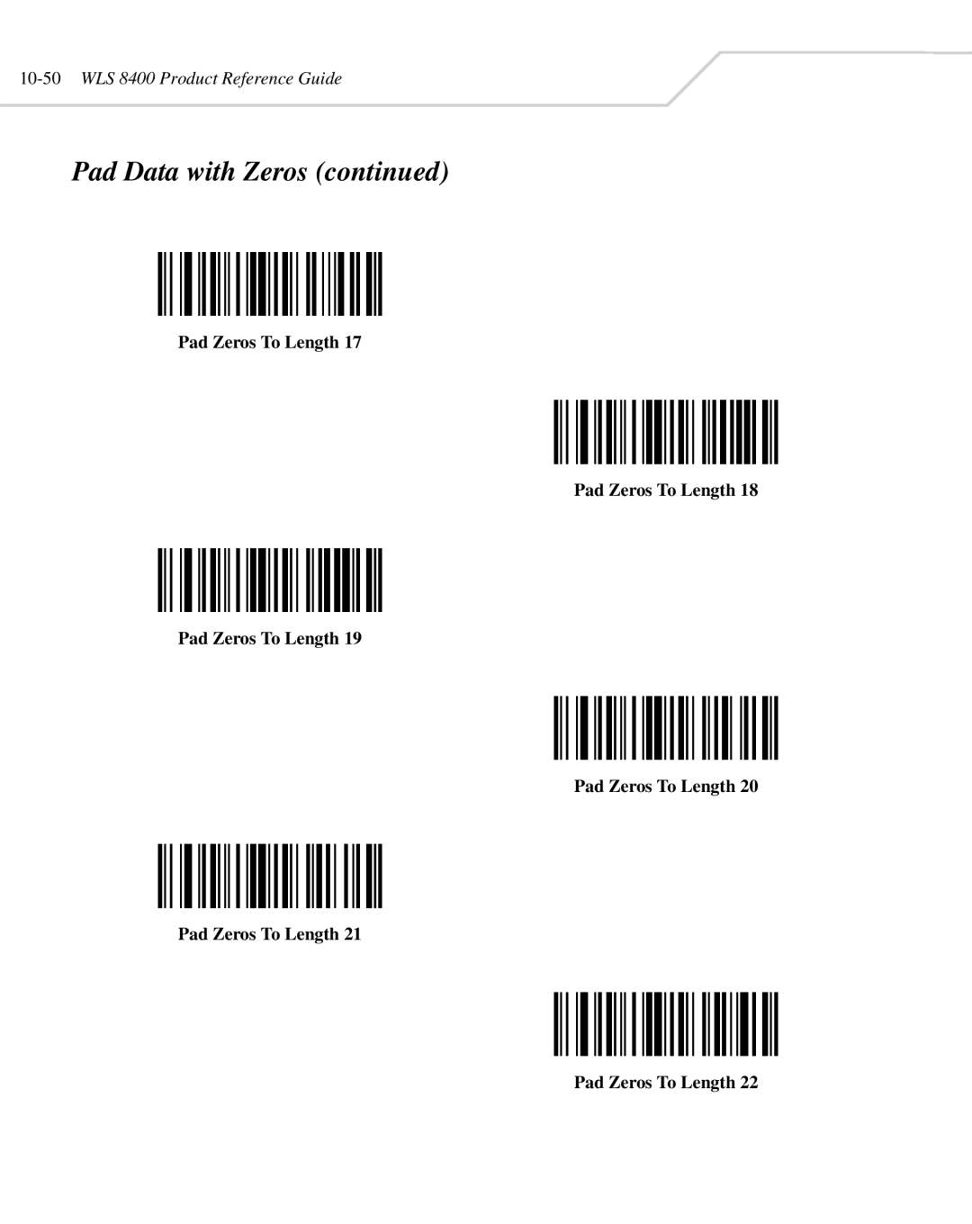 Wasp Bar Code WLS 8400 ER, WLS 8400 FZ manual 10-50WLS 8400 Product Reference Guide 