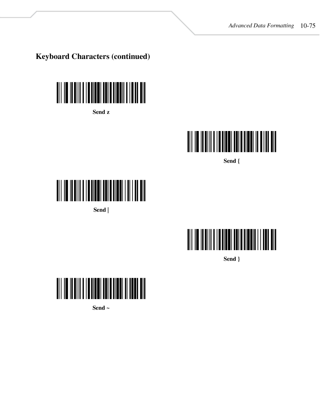 Wasp Bar Code WLS 8400 FZ, WLS 8400 ER manual Send z Send ~ 