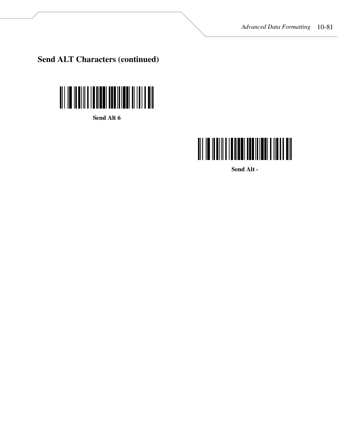 Wasp Bar Code WLS 8400 FZ, WLS 8400 ER manual Send Alt 