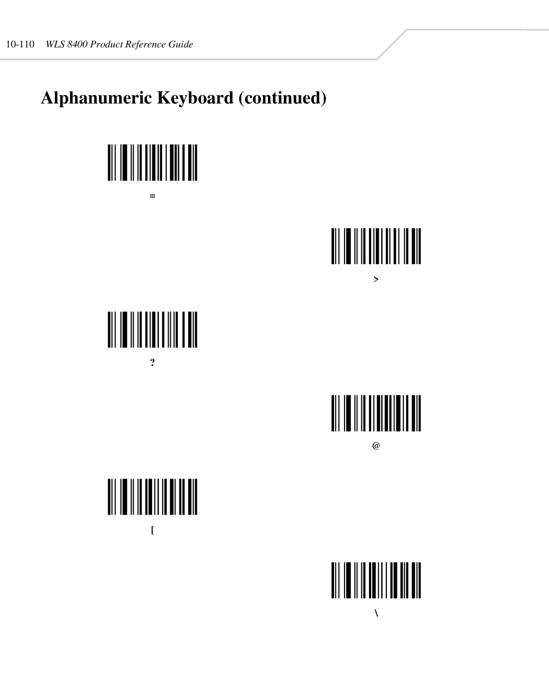 Wasp Bar Code WLS 8400 ER, WLS 8400 FZ manual 10-110WLS 8400 Product Reference Guide 