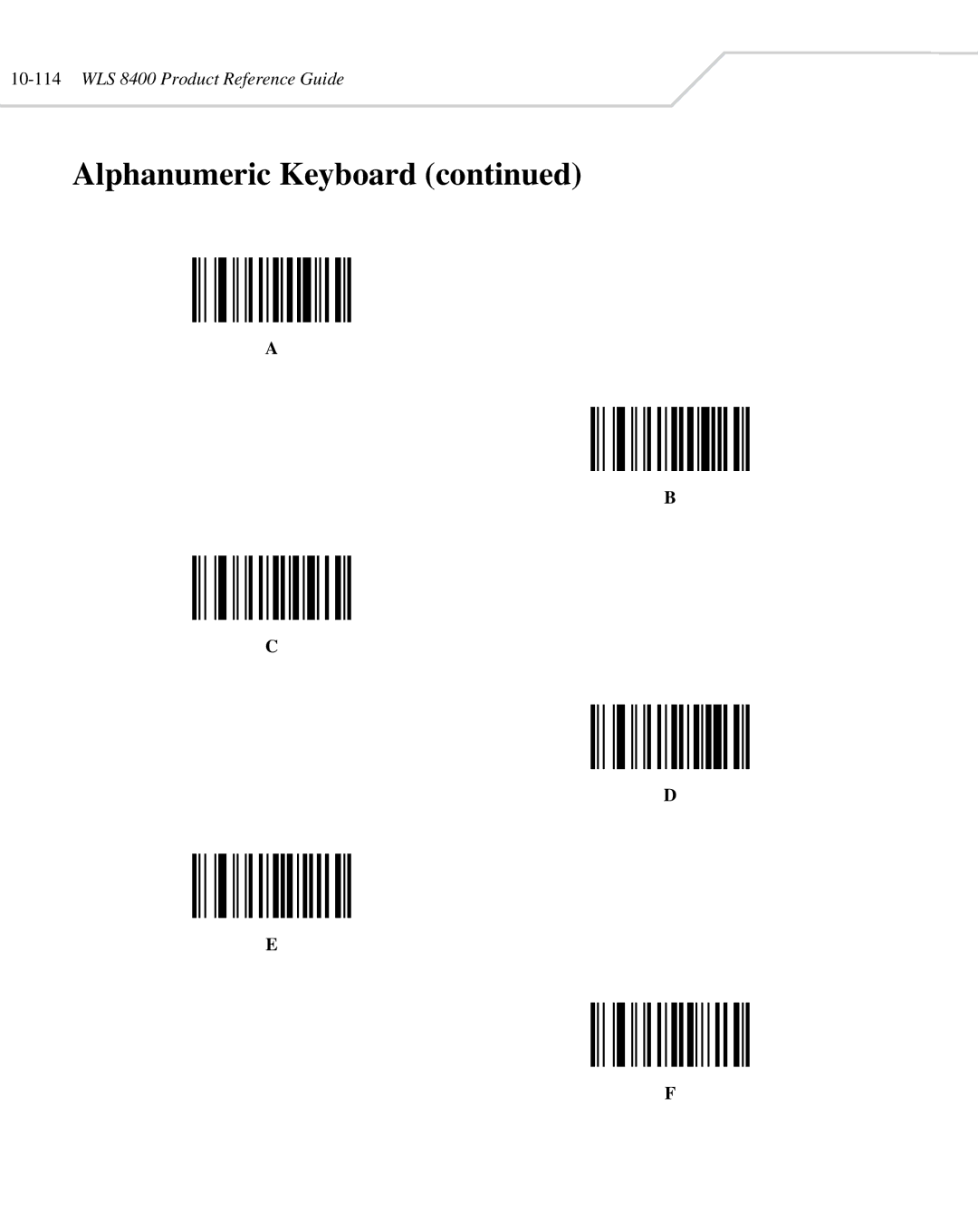 Wasp Bar Code WLS 8400 ER, WLS 8400 FZ manual 10-114WLS 8400 Product Reference Guide 