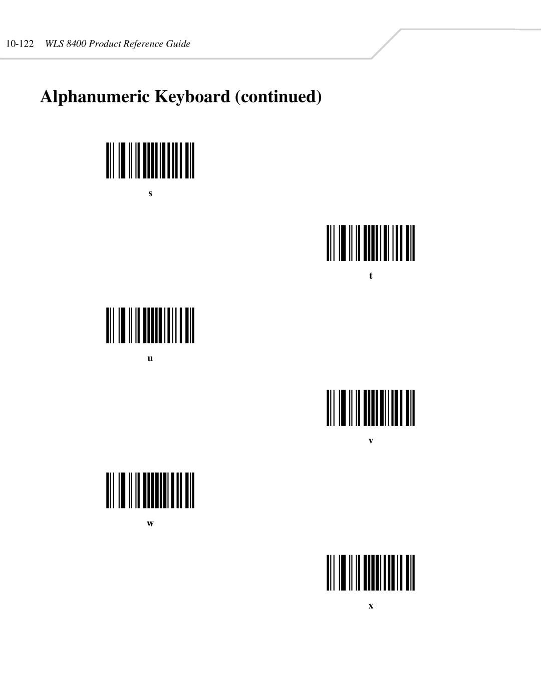 Wasp Bar Code WLS 8400 ER, WLS 8400 FZ manual 10-122WLS 8400 Product Reference Guide 