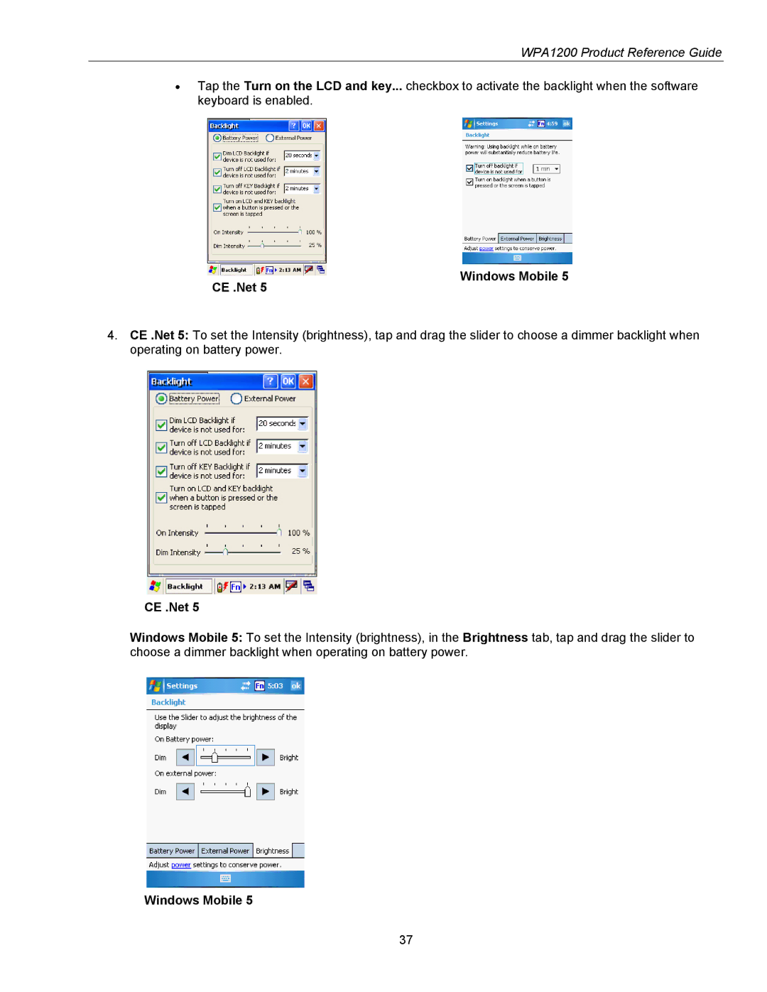 Wasp Bar Code WPA1200 manual CE .Net Windows Mobile 