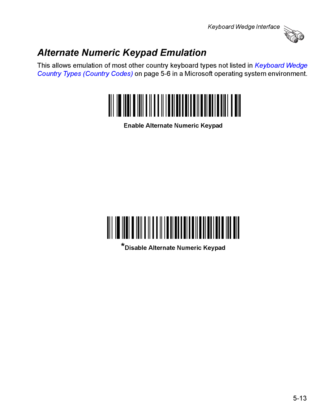 Wasp Bar Code WPS100 manual Alternate Numeric Keypad Emulation 