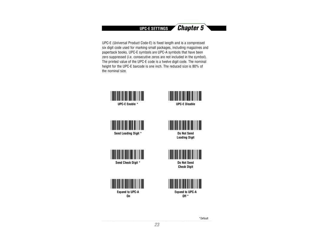 Wasp Bar Code WWR2900 manual UPC-E Settings 