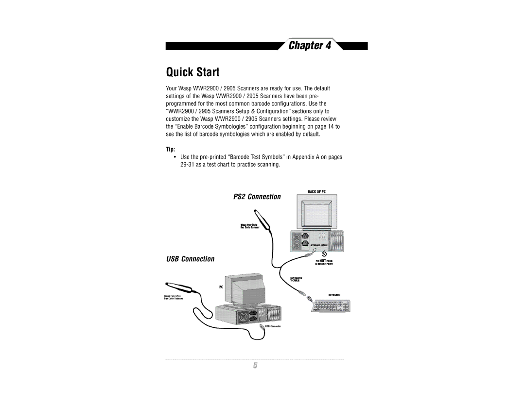 Wasp Bar Code WWR2900 manual Quick Start 