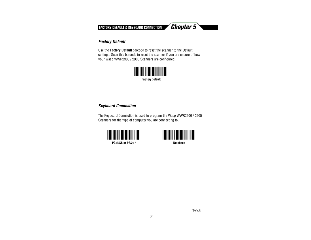 Wasp Bar Code WWR2900 manual Chapter 