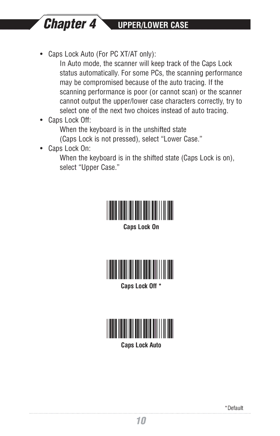 Wasp Bar Code WWS500 manual UPPER/LOWER Case 