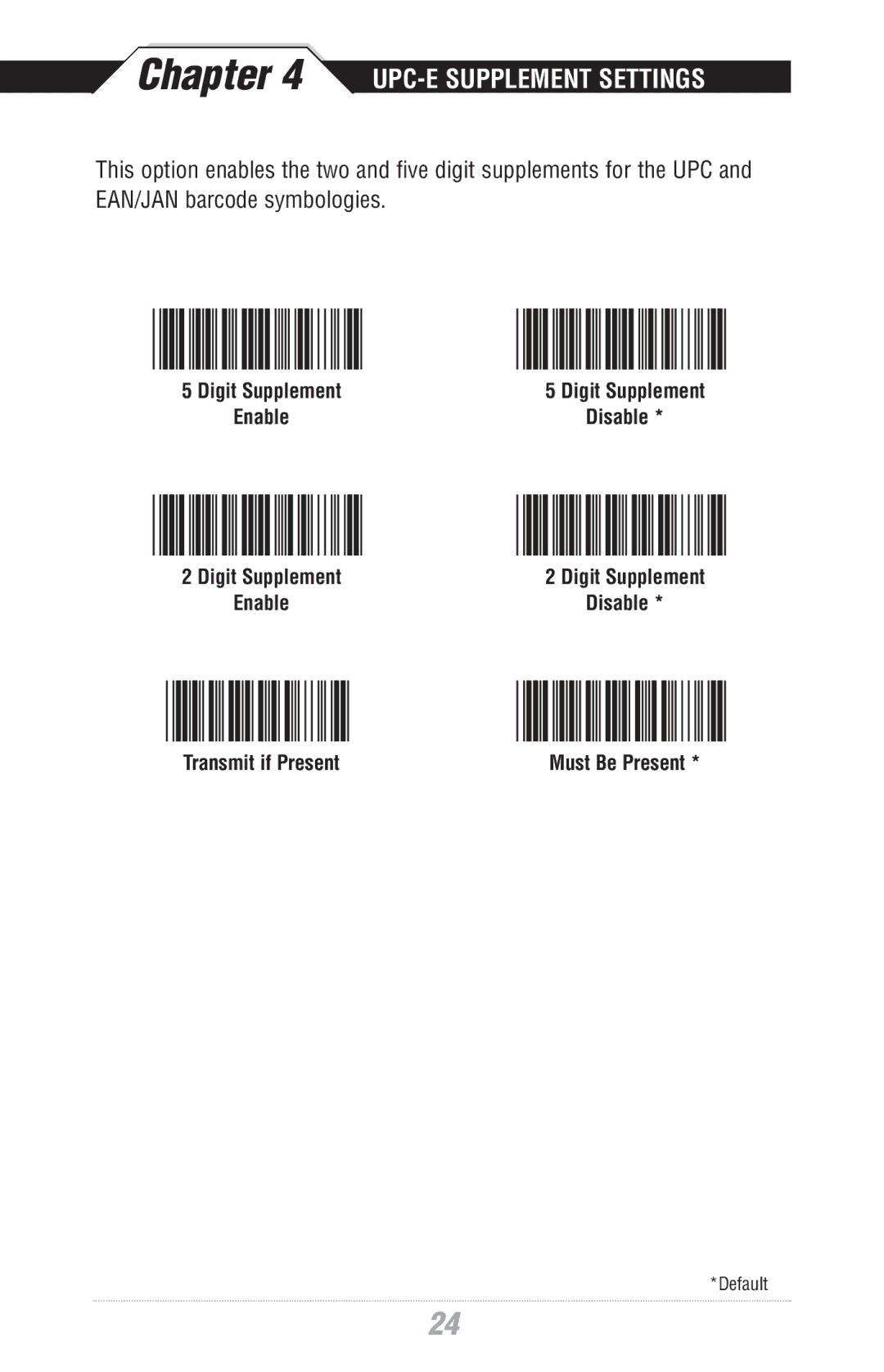 Wasp Bar Code WWS500 manual UPC-E Supplement Settings 