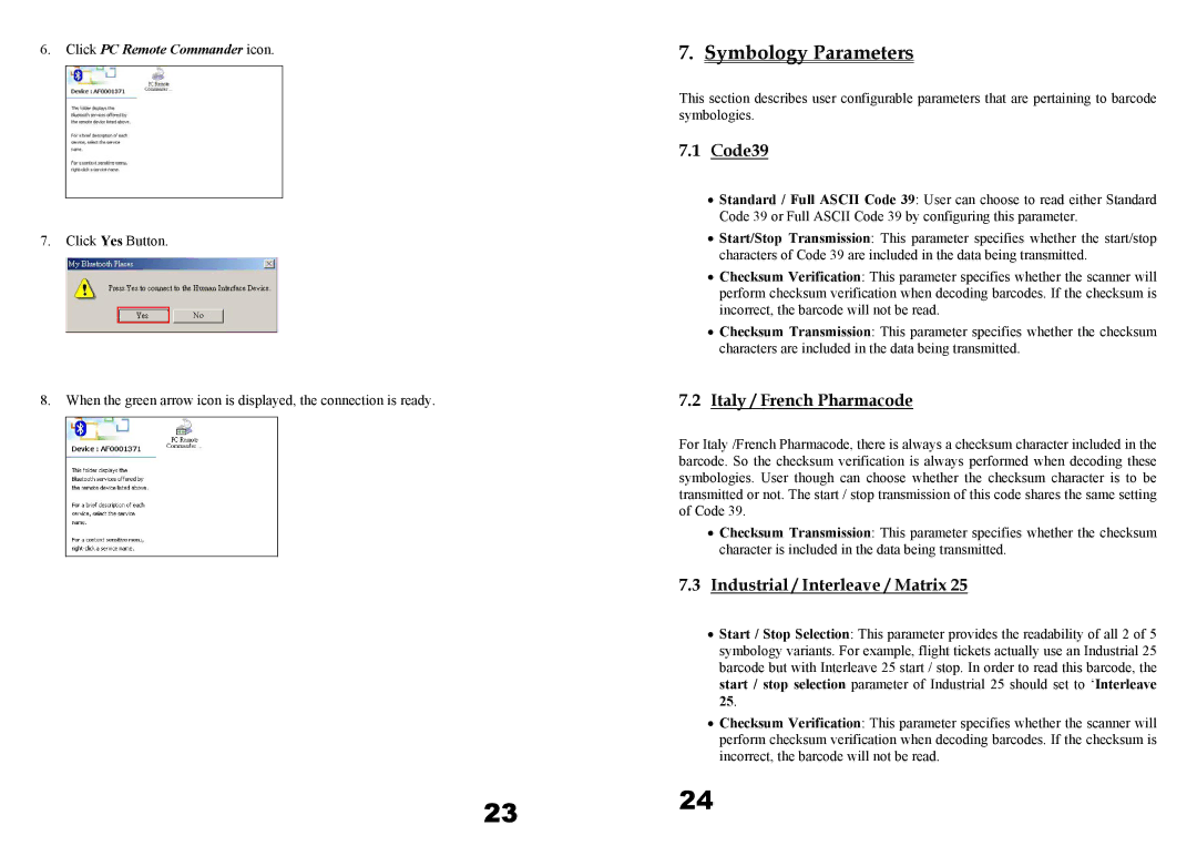 Wasp Bar Code WWS850, WWS800 Symbology Parameters, Code39, Italy / French Pharmacode, Industrial / Interleave / Matrix 