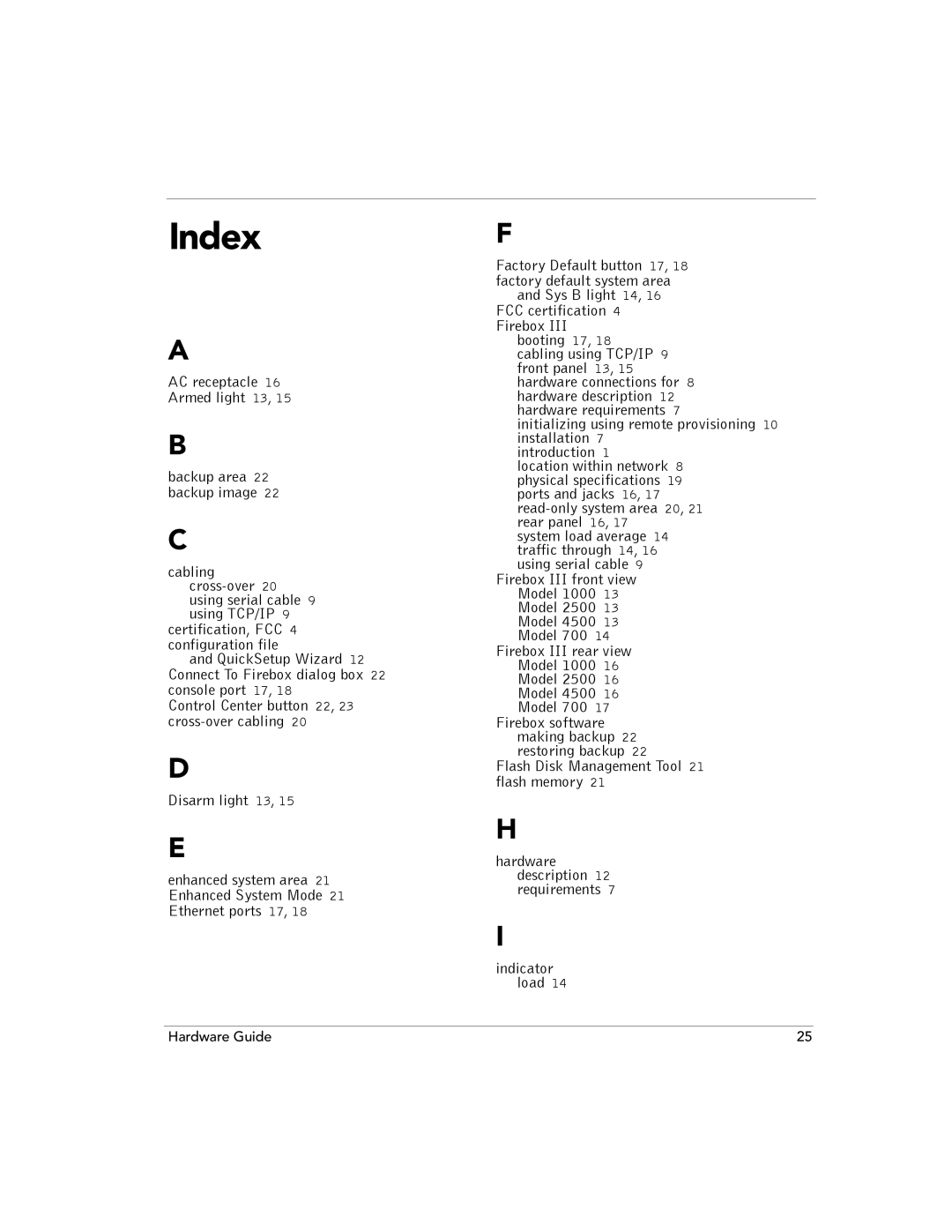 WatchGuard Technologies 1000, 700, 4500, 2500 manual Index 