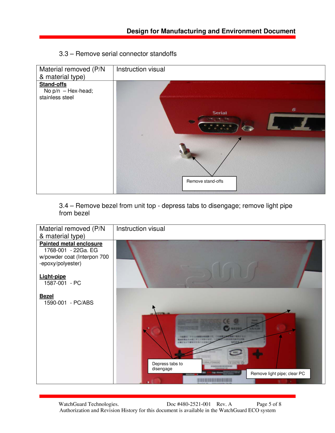 WatchGuard Technologies Firebox X5W manual Stand-offs 