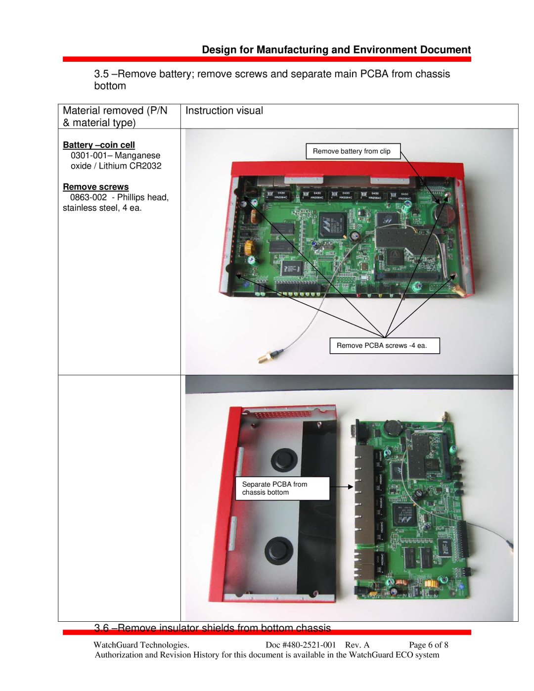 WatchGuard Technologies Firebox X5W manual Remove insulator shields from bottom chassis 